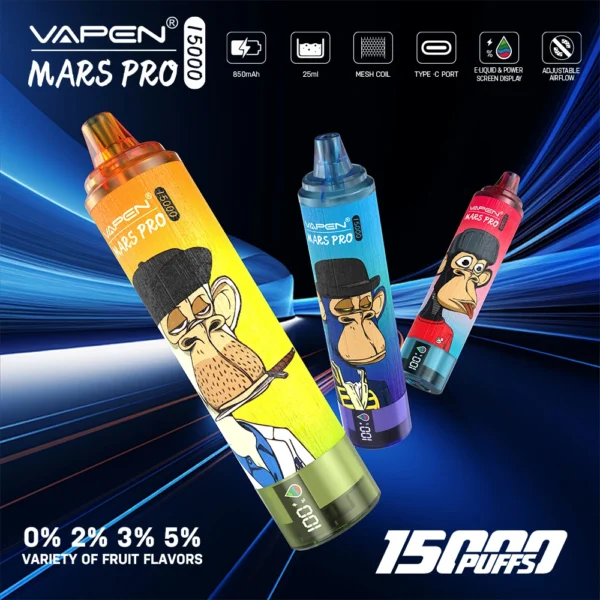 VAPEN Mrs Pro 15000 Puffs 2% Low Nicotina Rechargeable Vapes Pen vrac Cumpărați cu ridicata - HelpVape - 1