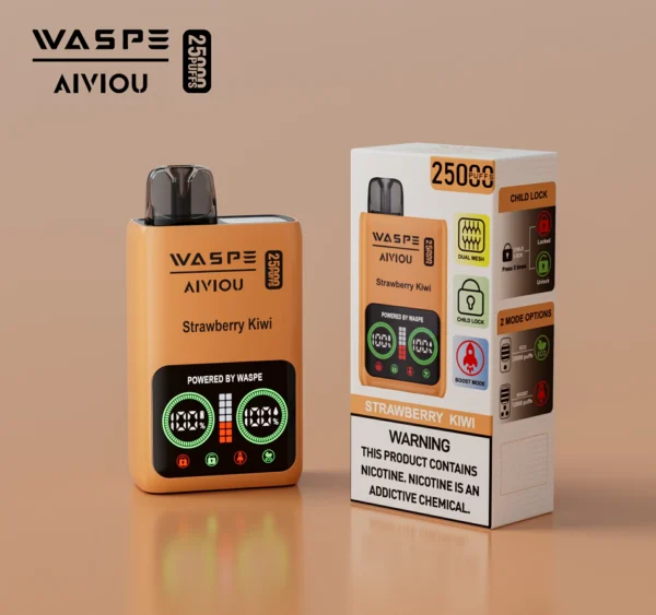 WASPE 25000 PUFFS Dual Mesh Box 0% 2% 5% Low Nicotine LED Display Rechargeable Disposable Vapes Pen Bulk Buy Wholesale - HelpVape - 8