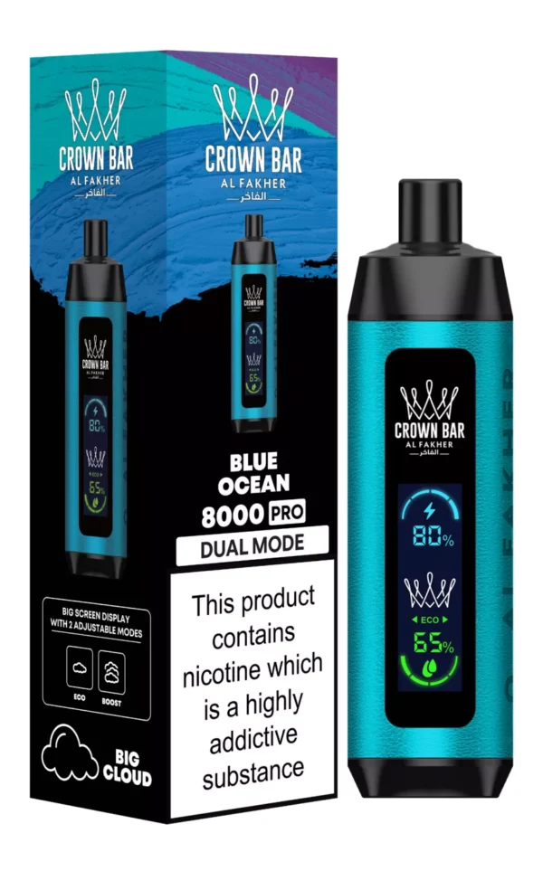 Al Fakher Crown Bar Big Cloud 8000 Pro Modo dual Pantalla completa Bajo en nicotina Vapes desechables recargables Pluma Compra a granel - Stock de almacén europeo - HelpVape - 12