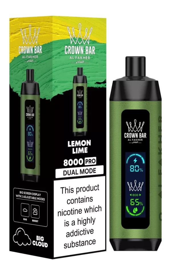 Al Fakher Crown Bar Big Cloud 8000 Pro Dual Mode Schermo intero Penna per vaporizzatori usa e getta ricaricabile a basso contenuto di nicotina Acquista all'ingrosso - Stock di magazzino europeo - HelpVape - 7