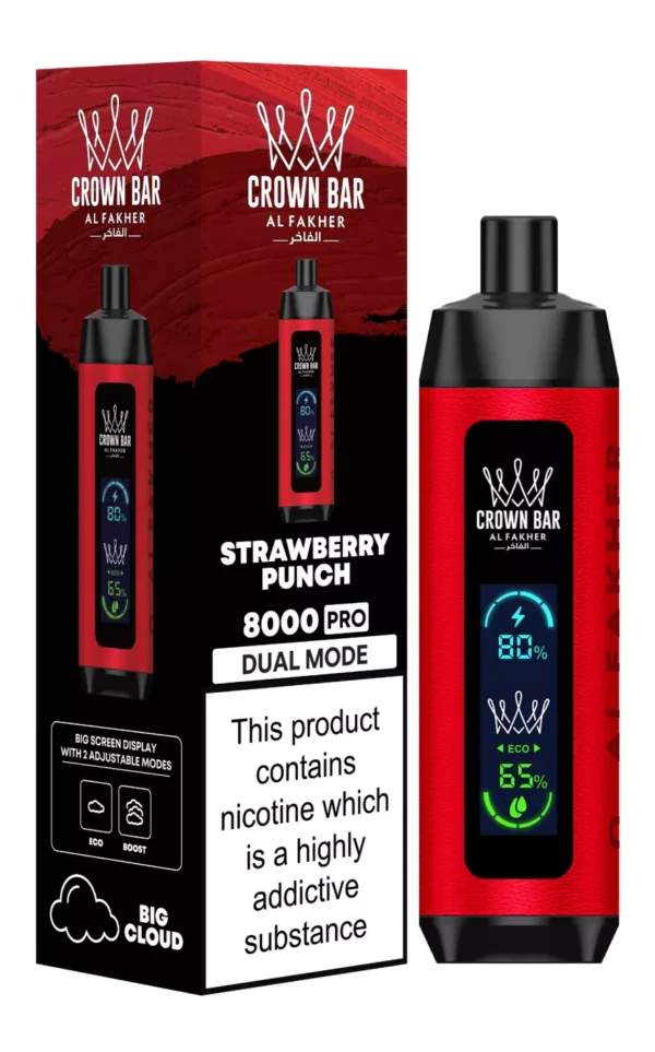 Al Fakher Crown Bar Big Cloud 8000 Pro Dual Mode Volledig scherm Laag nicotinegehalte Oplaadbare wegwerpvapes-pen Bulk kopen groothandel - Europese magazijnvoorraad - HelpVape - 17