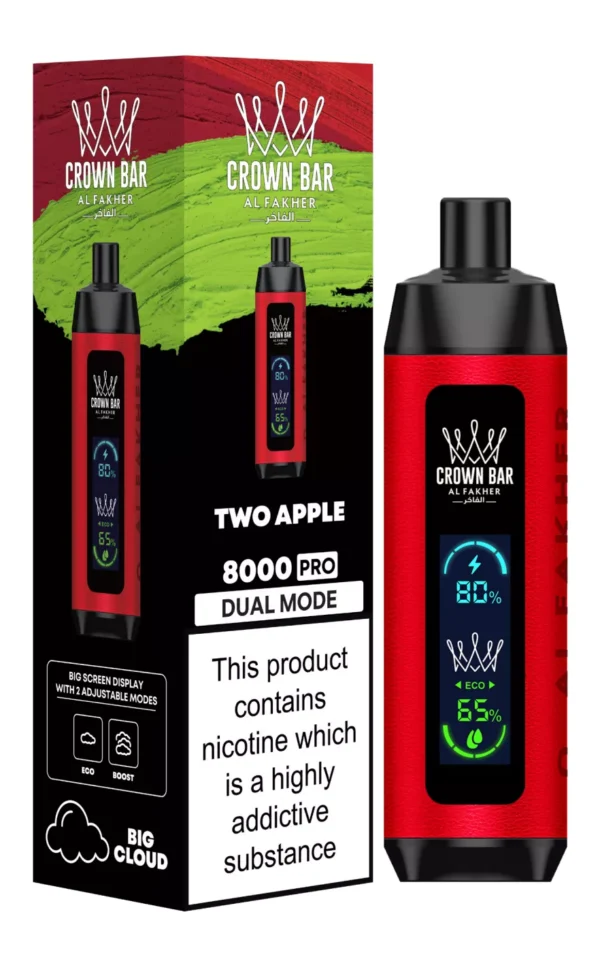 Al Fakher Crown Bar Big Cloud 8000 Pro Dual Mode Pełny ekran Niska zawartość nikotyny Akumulator Jednorazowe Vapes Pen Luzem Kup hurtowo - Magazyn europejski - HelpVape - 16