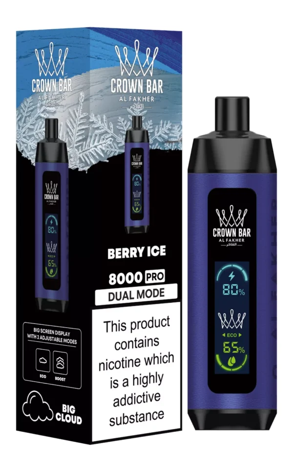 Al Fakher Crown Bar Big Cloud 8000 Pro Dual Mode Pełny ekran Niska zawartość nikotyny Akumulator Jednorazowe Vapes Pen Luzem Kup hurtowo - Magazyn europejski - HelpVape - 15