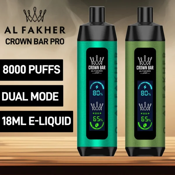 Al Fakher Crown Bar Big Cloud 8000 Pro Dual Mode Plein écran à faible teneur en nicotine Stylo à vape jetable rechargeable en vrac Acheter en gros - Stock d'entrepôt européen - HelpVape - 1