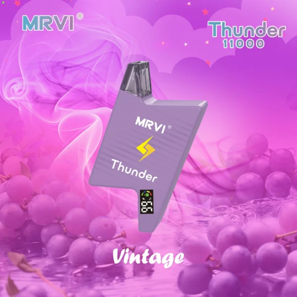 MRVI Thunder 11000 Puffs Цифровой экран 2% 3% 5% Перезаряжаемая одноразовая ручка для вейпов с низким содержанием никотина Купить оптом - HelpVape - 5