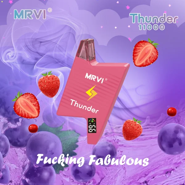 MRVI Thunder 11000 Puffs Цифровой экран 2% 3% 5% Перезаряжаемая одноразовая ручка для вейпов с низким содержанием никотина Купить оптом - HelpVape - 9