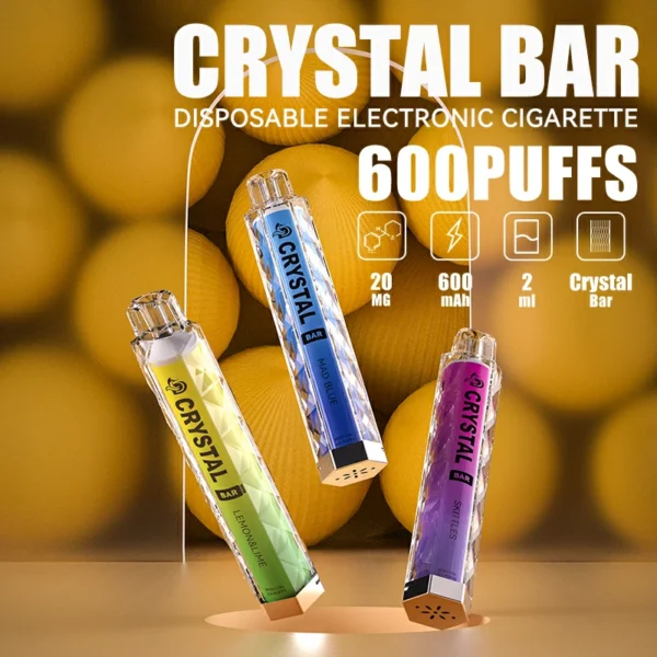 MYDE Crystal Bar 600 Puffs 2% Low Nicotine Disposable Vapes Pen Bulk Buy Wholesale - HelpVape - 1