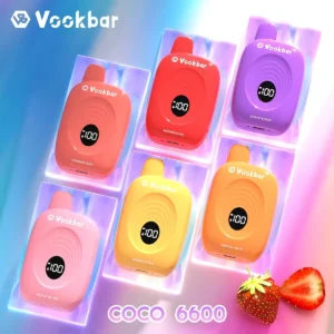 Vookbar Coco 6600 Puffs Digital Smart Screen 3% Перезаряжаемая одноразовая ручка для электронных сигарет с низким содержанием никотина Купить оптом