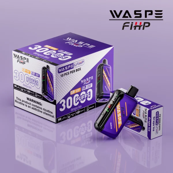 WASPE FIHP 30000 Puffs Dual Mesh 0% 2% 5% LED Display Low Nicotine Rechargeable Disposable Vapes Pen Bulk Buy Wholesale - HelpVape - 4