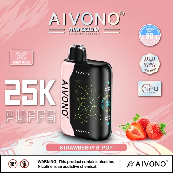 AIVONO AIM BOOM 25000 Puffs Ecran digital cu plasă dublă 0% 2% 3% 5% Stilo vape reîncărcabil de unică folosință cu conținut scăzut de nicotină Cumpărați cu ridicata - HelpVape - 9