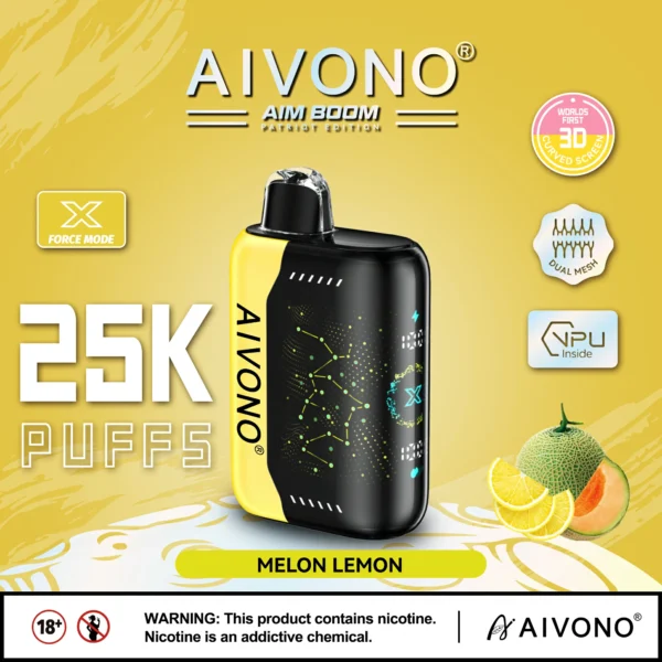 AIVONO AIM BOOM 25000 Puffs Ecran digital cu plasă dublă 0% 2% 3% 5% Stilo vape reîncărcabil de unică folosință cu conținut scăzut de nicotină Cumpărați cu ridicata - HelpVape - 5