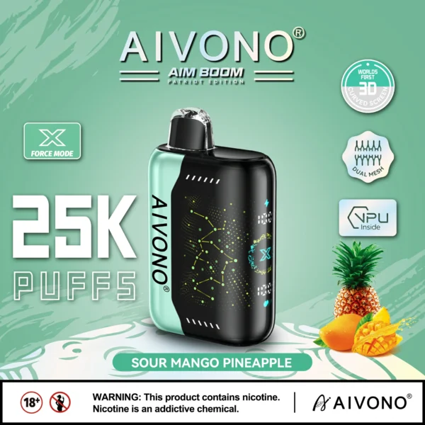 AIVONO AIM BOOM 25000 Puffs Ecran digital cu plasă dublă 0% 2% 3% 5% Stilo vape reîncărcabil de unică folosință cu conținut scăzut de nicotină Cumpărați cu ridicata - HelpVape - 7