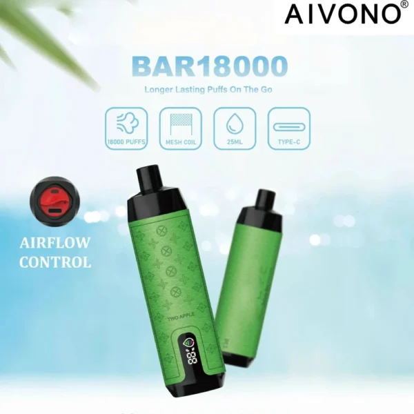 AIVONO Deluxe Bar 18000 Puff-uri Narghilea Ecran digital 0% 2% 3% 5% Nivel scăzut de nicotină Reîncărcabil Vapes Pen vrac Cumpărați cu ridicata - HelpVape - 1