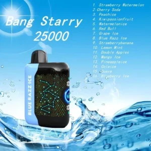 Bang Starry 25000 Puffs Tela Curva 3D 0% 2% 3% 5% Baixa Nicotina Recarregável Vapes Descartáveis Pen Bulk Comprar Atacado