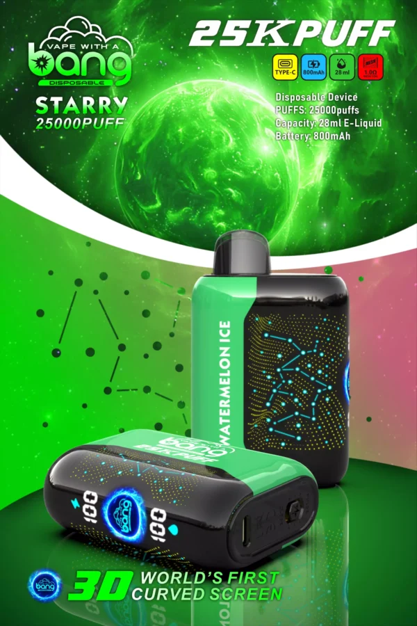 Bang Starry 25000 Puffs 3D gebogen scherm 0% 2% 3% 5% Oplaadbare wegwerpvapes-pen met laag nicotinegehalte Bulk kopen groothandel - HelpVape - 4