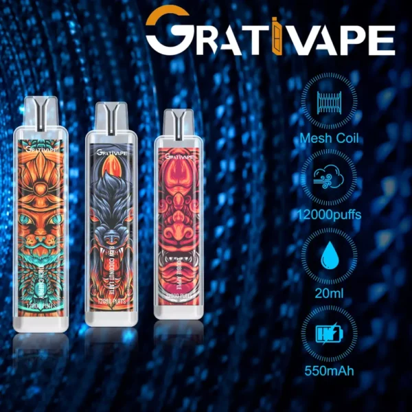 Grativape iStorm 12000 Puffs 0% 2% 3% 5% Перезаряжаемые одноразовые ручки для электронных сигарет с низким содержанием никотина. Купить оптом - HelpVape - 1