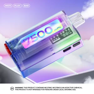 MOTI Play Bar 7500 Puffs Tela Digital de Cristal 5% Baixa Nicotina Recarregável Vapes Descartáveis Pen Bulk Comprar Atacado