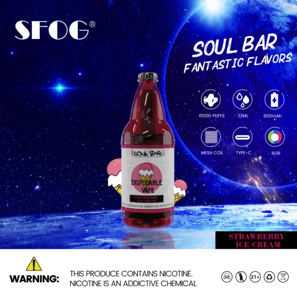 SFOG SOUL BAR 15000 Puffs RGB 5% Oplaadbare wegwerpvapes-pen met laag nicotinegehalte Bulk kopen groothandel - HelpVape - 2