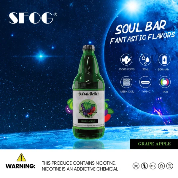 SFOG SOUL BAR 15000 Puffs RGB 5% Oplaadbare wegwerpvapes-pen met laag nicotinegehalte Bulk kopen groothandel - HelpVape - 11