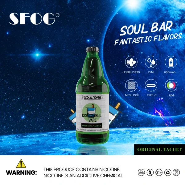 SFOG SOUL BAR 15000 Puffs RGB 5% Oplaadbare wegwerpvapes-pen met laag nicotinegehalte Bulk kopen groothandel - HelpVape - 13