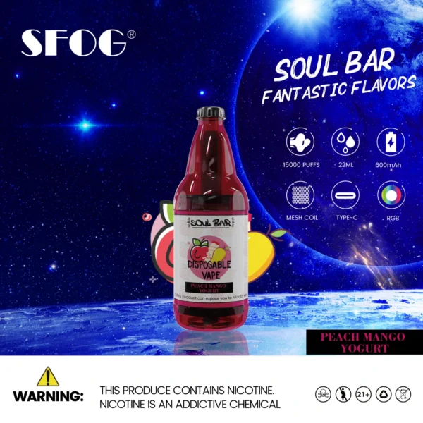 SFOG SOUL BAR 15000 Puffs RGB 5% Oplaadbare wegwerpvapes-pen met laag nicotinegehalte Bulk kopen groothandel - HelpVape - 14