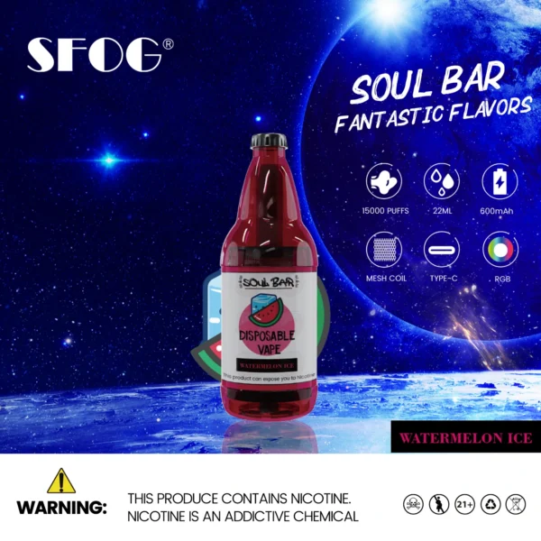 SFOG SOUL BAR 15000 Puffs RGB 5% Oplaadbare wegwerpvapes-pen met laag nicotinegehalte Bulk kopen groothandel - HelpVape - 15