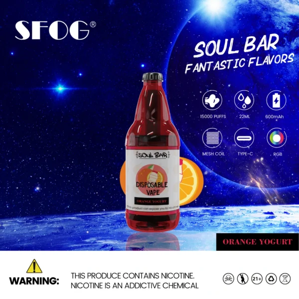 SFOG SOUL BAR 15000 Puffs RGB 5% Oplaadbare wegwerpvapes-pen met laag nicotinegehalte Bulk Koop groothandel - HelpVape - 4