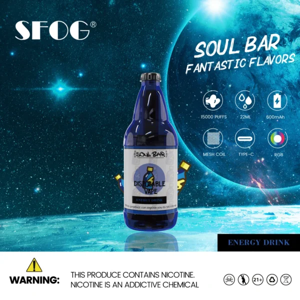 SFOG SOUL BAR 15000 Puffs RGB 5% Oplaadbare wegwerpvapes-pen met laag nicotinegehalte Bulk Koop groothandel - HelpVape - 5