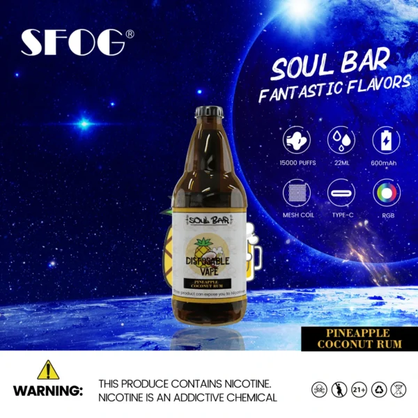 SFOG SOUL BAR 15000 Puffs RGB 5% Oplaadbare wegwerpvapes-pen met laag nicotinegehalte Bulk kopen groothandel - HelpVape - 7