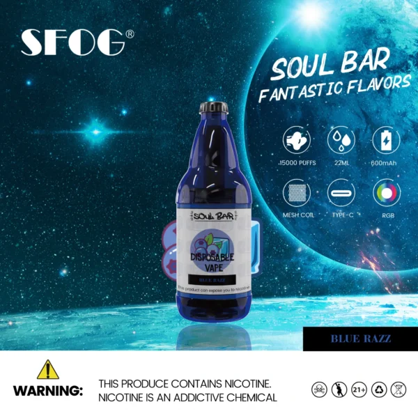 SFOG SOUL BAR 15000 Puffs RGB 5% Oplaadbare wegwerpvapes-pen met laag nicotinegehalte Bulk kopen groothandel - HelpVape - 8