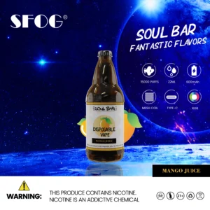 SFOG SOUL BAR 15000 Puffs RGB 5% Stylo à vape jetable rechargeable à faible teneur en nicotine Acheter en gros 25 SFOG SOUL BAR 15000 Puffs RGB 5% Stylo à vape jetable rechargeable à faible teneur en nicotine Acheter en gros - HelpVape - 25
