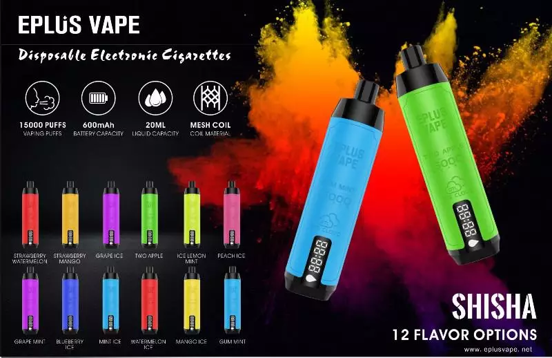 VASY EPLUS Vape Shisha 15000 Puff-uri Ecran digital 0.6% Nivel scăzut de nicotină Reîncărcabil Vapes Pen vrac Cumpărați cu ridicata