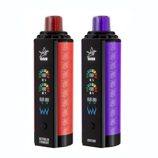 VASY OSSU 30000 Puffs Shisha Hookah Dual Mesh Full Screen 0% 5% Alacsony nikotintartalmú újratölthető, eldobható Vapes Pen Tömeges vásárlás Nagyker - HelpVape - 4