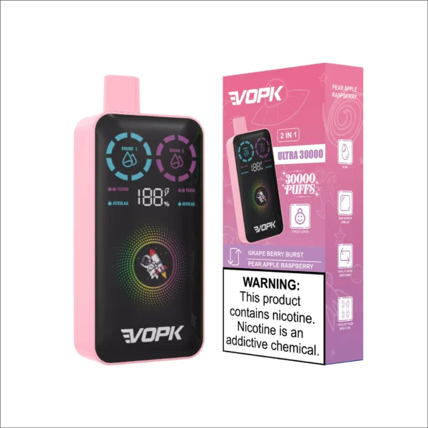 VOPK ULTRA 30000 Puffs Double Flavour Dual Mesh Digital Screen 2% Low Nicotine Rechargeable Disposable Vapes Pen Bulk Buy Wholesale - HelpVape - 2