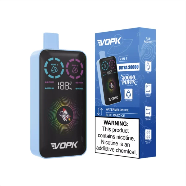 VOPK ULTRA 30000 Puffs Double Flavour Dual Mesh Digital Screen 2% Low Nicotine Rechargeable Disposable Vapes Pen Bulk Buy Wholesale - HelpVape - 11