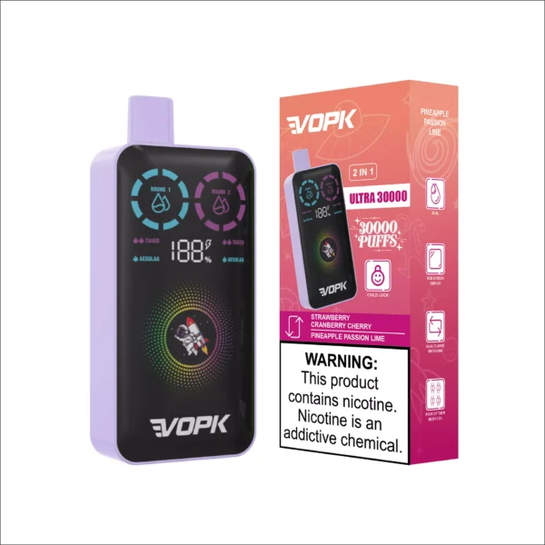 VOPK ULTRA 30000 Puffs Double Flavour Dual Mesh Digital Screen 2% Low Nicotine Rechargeable Disposable Vapes Pen Bulk Buy Wholesale - HelpVape - 10